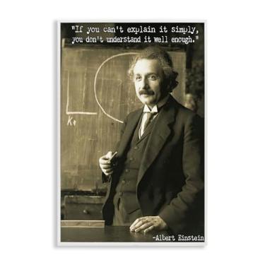 Imagem de Stupell Industries Inspiring Einstein Quote White Framed Giclee Wall Art Design by Graffi*tee Studios, 12 x 18