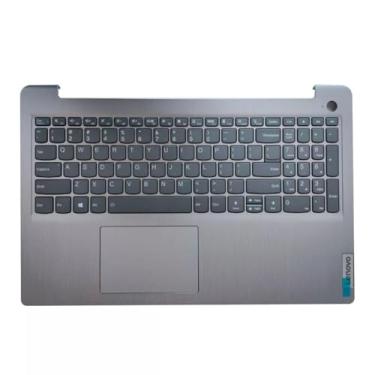Imagem de Wzqrps Nova substituição para Lenovo ideapad 3 15ABA7 3 15IAU7 capa superior para laptop apoio para as mãos teclado retroiluminado peça 5CB1H77949 AP2JD000300 cinza