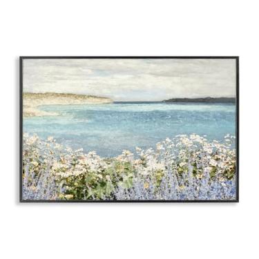 Imagem de Stupell Industries Arte de parede giclée emoldurada Daisy Field over Sea Black por Amber Sterling, 76 x 50 cm