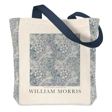 Imagem de Crocothemis Sacola de lona estética vintage, reutilizável, personalizada, bolsa de compras de ombro, William Morris 01, Large