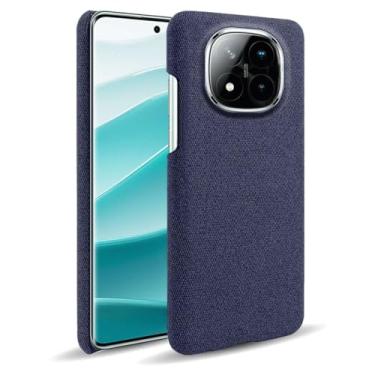Imagem de Capa para Xiaomi Redmi Note 14 Pro+ 5G,Capa desenhada em lona,Case Protetora Ultrafina com Empunhadura Macia,Design em Tecido Antichoque e Antiarranhões-Blue