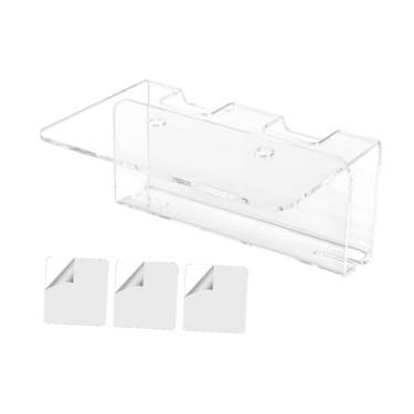 Imagem de DimyFew Porta da escova de dentes, organizador de escova de dente, montagem na parede, multifuncional e acrílico para a família do banheiro do banheiro, Claro