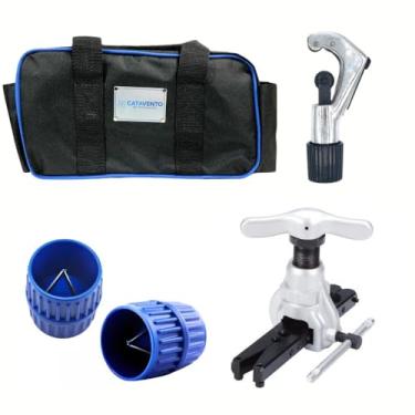Imagem de Kit Flangeador Excêntrico 1/4 a 3/4 com Cortador de Tubos Rebarbado e Mala Catavento