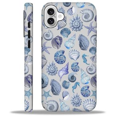 Imagem de Kapadiy Capa para iPhone 16 Plus, verão praia concha para mulheres homens capa protetora de corpo inteiro à prova de choque 2 em 1 silicone + capa rígida de PC para iPhone 16 Plus