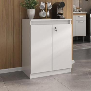 Imagem de Aparador Buffet 60cm 2 Portas com Chave Multimóveis CR50099, Branco