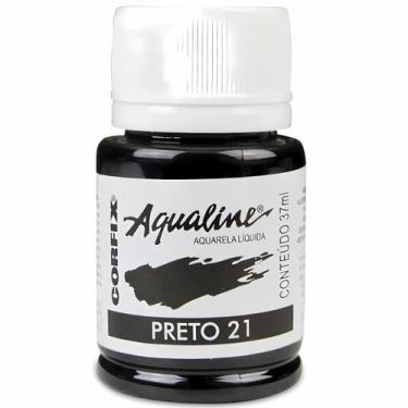 Imagem de Tinta Aquarela Liquida Aqualine Corfix 37ml - 20037, 021 - PRETO