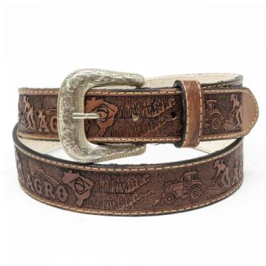 Imagem de Cinto Country Atrevidus Masculino Couro Estampa Agro Brasil - Atrevidu