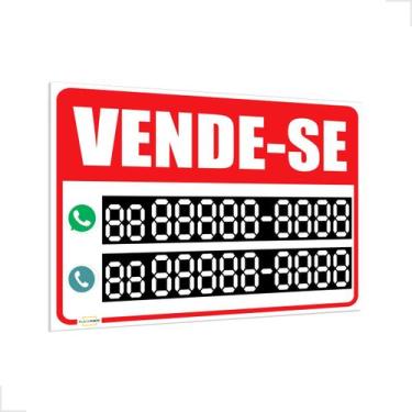 Imagem de Placa Vende se Editável Personalizada C/ Caneta 40x32cm - Placa forte,