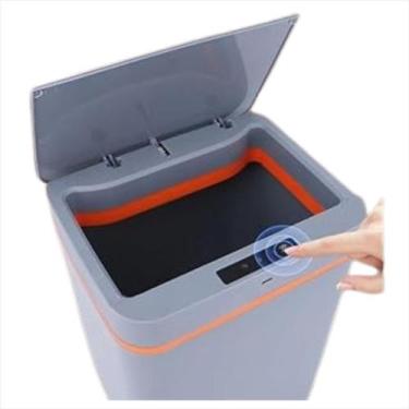 Imagem de Lixeira Inteligente Eletrônica com Sensor 15L  Banheiro Cozinha Abertu