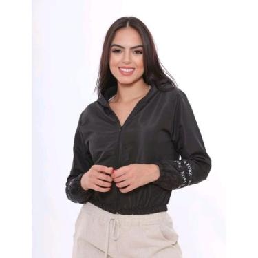 Imagem de Jaqueta Casaco Feminino Corta Vento C/ Capuz - estacamix, Preto, M