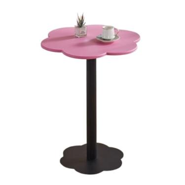 Imagem de Mesa de centro pétala, mesa lateral de madeira em forma de flor, mesa de centro de sofá pequena, mesa de canto de estilo simples moderno para sala de estar, escritório, mesa de cabeceira para quarto