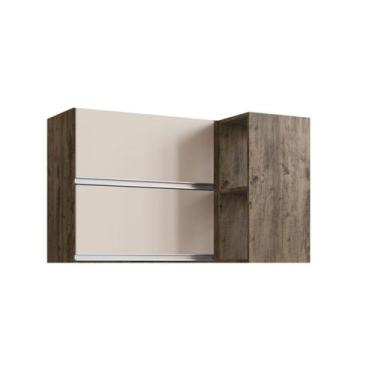 Imagem de Armário Aéreo Cozinha Athena 2 Portas Itauba/Off - Irm Móveis, Marrom,