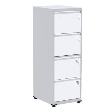 Imagem de Armário de Arquivo de Aço Pandin 4 Gavetas gavetas Cinza/Branco