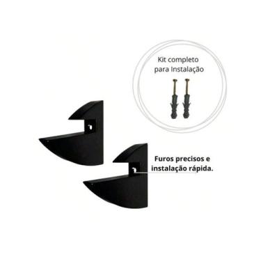 Imagem de Kit 10 Suporte Bico De Tucano Para Prateleira 15mm Cor Branca ou Preto