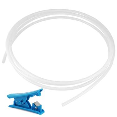 Imagem de YIBEICO Tubo de Teflon PTFE de 1 m com cortador para Bambu Lab A1/A1 mini/P1P/P1S/X1C e para Creality K1/K1 Max/Ender 3 V3, 2,5 mm ID × 4 mm OD PTFE Teflon Tube Serve para impressora 3D de extrusora