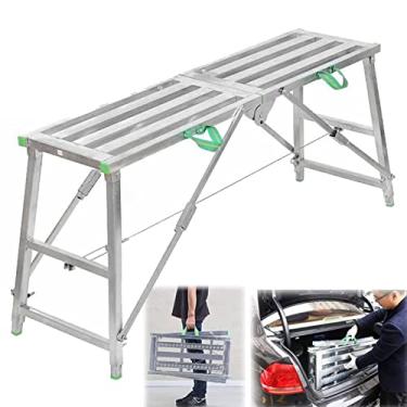 Imagem de WYUYIWH Plataforma de trabalho torre de andaime dobrável portátil para trabalho de manutenção ajustável 180 cm altura equipamento de andaime multiuso