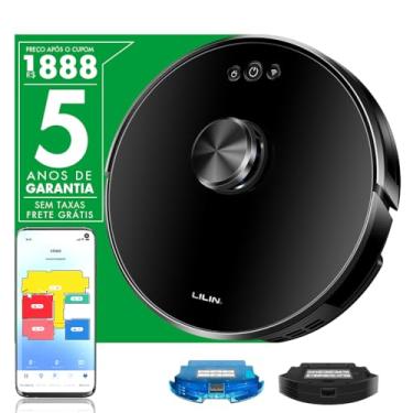 Imagem de Lilin Aspirador de pó robo Inteligente XR500 com navegação LIDAR, 110/220V Bivolt, Aspirador Robótico com Tank e Esfregona, Recarga automática e retoma a limpeza, Salve vários mapas, No Brasil