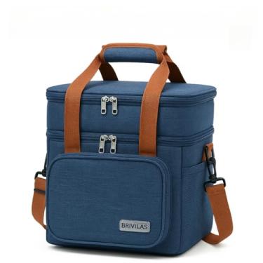 Imagem de Bolsa Térmica 2 Compartimentos Com Alça De Mão E Lateral Isolamento Térmico Eficiente(Azul-Básico)