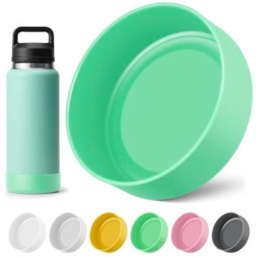 Imagem de Diumepo Bota de silicone para garrafa de água YETI Rambler de 1,020 g, protetor inferior de manga antiderrapante para garrafa Yeti de 1,020 g, capa de manga inferior, sem BPA (menta)
