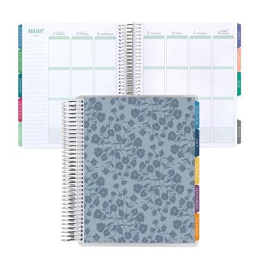 Imagem de Erin Condren Planejador de vida em espiral de 12 meses (julho de 2025 a junho de 2026), agenda semanal e mensal de 17,78 x 23 cm, papel de peso de texto de 36 kg, capas de papel de parede buquê, tema