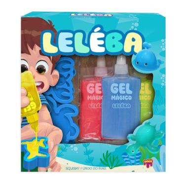 Imagem de Slime Gelelé Leléba Gel Mágico Fundo Do Mar Azul 11 Peças