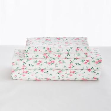 Imagem de Gogreen Jogo de lençol King California com bolso profundo de 4 peças, 35,5 cm, microfibra respirável, macio, tamanho king, estilo hotel, presente para mulheres, homens - rosa floral