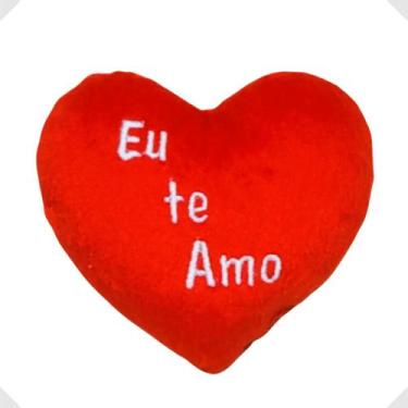 Imagem de Pelúcia Coração Velboa Pequeno C/ Frase Romântica Muito Fofo - RG Shop