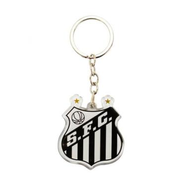 Imagem de Chaveiro Escudo Time Acrílico 5cm time Santos SFC Oficial - mileno