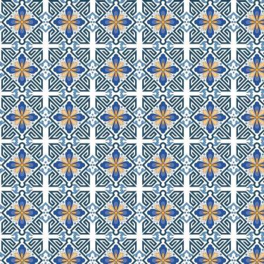 Imagem de Papel Parede Azulejo Preto E Azul Cozinha Lavatório Banheiro