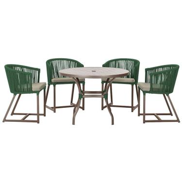 Imagem de Mesa com 4 Cadeiras de Jantar Roma 100cm e Noronha em Aluminío