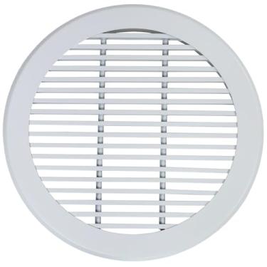 Imagem de Tampa de ventilação redonda 25,4 cm [tamanho do pescoço] para banheiro escritório cozinha duto ventilação eave telhado soffit exaustor registro de alumínio grade circular branca fluxo de ar 0 graus