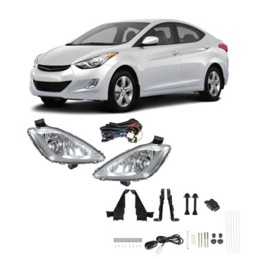 Imagem de FLUKIN Conjunto De Faróis De Neblina De Substituição Para Hyundai Elantra 2011-2013 Com Chicote Elétrico E Interruptor Do Lado Esquerdo Do Motorista E Do Lado Direito Do Passageiro
