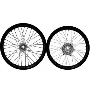 Imagem de Roda Par Aro Preto Xtz 250 Lander Tenere 250 Raios 4mm