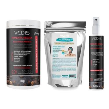 Imagem de Kit Profissional Creme de Massagem – Argila Verde + Fluido Pimenta Negra + Creme com Liquibeads – Massagem Modeladora e Anticelulite