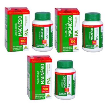 Imagem de Kit Cloreto de Magnésio PA 500mg  Medinal 100Caps - 3 Unidades