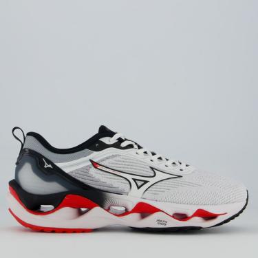 Imagem de Tênis Mizuno Wave Stratos 3 Branco e Vermelho  masculino