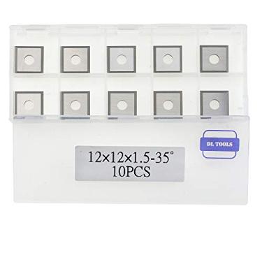 Imagem de DLtools Inserções de carboneto de 12 mm para madeira - (12 mm x 12 mm x 1,5 mm) cortadores de substituição de inserção de carboneto reto quadrado de 4 bordas para ferramentas de torneamento de torno de madeira, 10 peças
