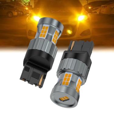 Imagem de Teguangmei Upgrade 7440 Lâmpada LED Amarelo Âmbar 23W Super Brilhante Embutido Resistor Canbus Livre de Erros Anti Hyper Flash 7440A 7440NA 7441 T20 W21W WY21W Luz de seta frontal traseira (2 peças)
