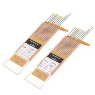 Imagem de HARFINGTON 20 peças de eletrodos de tungstênio de soldagem TIG 3/81.3 cm x 17.8 cm 1,3-1,7% lantânio para soldagem de aço inoxidável, liga de alumínio magnésio, fabricação de automóveis aeroespaciais,