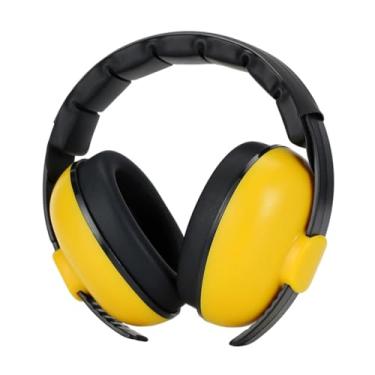 Imagem de Yoidesu Protetores de ouvido auditivos para redução de ruído - NRR 31dB protetores auriculares de segurança à prova de som para crianças de O a 3 anos de idade Construção Autismo, Amarelo
