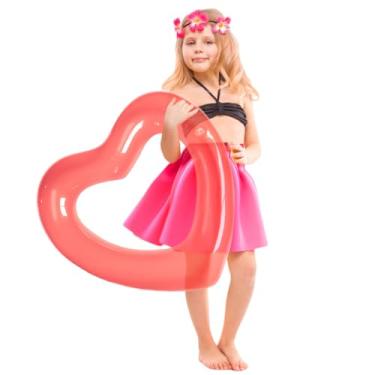 Imagem de ZHUYNXIR Boia De Piscina Infantil Em Formato Coração, Boias Infantis, Brinquedos Aquáticos Para Festa Na Praia, Acessórios Decoração Cenário Aniversário (18 Pol., Vermelho Transparente)