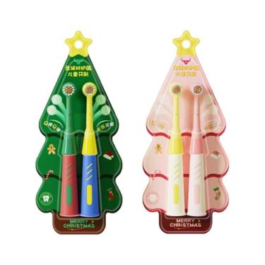 Imagem de Escova de Dentes Infantil de Natal, Cerdas Macias 0,12mm, 120 Microns, Design Árvore de Natal, 2 Unidades