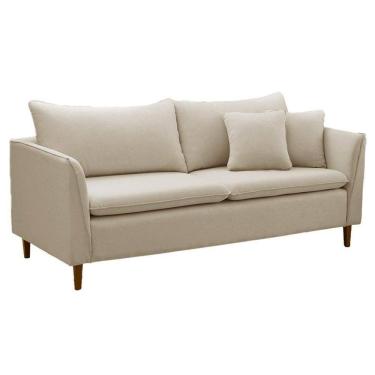 Imagem de Sofá Pequeno Namoradeira 2 Lugares 1,44m Living Kassia Linho Bege Lansofbr