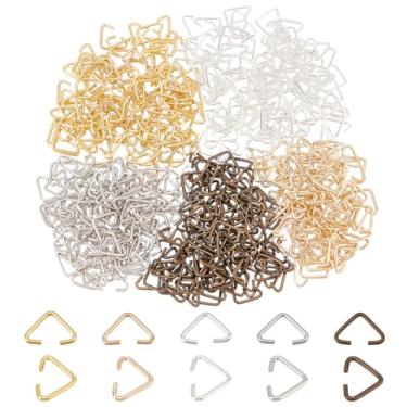 Imagem de PH PandaHall 750 Peças De Anéis Triangulares Ferro, 5 Cores, 9 Mm, Argolas Abertas, Fechos Fivela, Clipe Pressão, Pingente Gota, Conector Contas Para Correias, Bolsas Amarração, Joias Faça Você Mesm