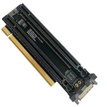 Imagem de Sintech Placa de expansão PCI-e 4.0 16X para 2 portas PCIe 8X/16X, bifurcação PCIe x16 para x8x8 com porta de alimentação SATA