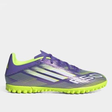 Imagem de Chuteira Society Adidas F50 Club Unissex, Roxo, 42
