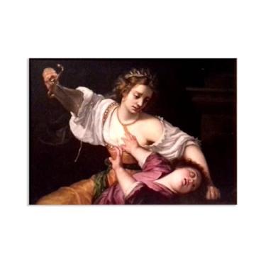 Imagem de SDYJ6GSW Artemisia Gentileschi Canvas Wall Art Medea Poster Pintura famosa em tela Impressão de imagem Sala de Estar Paredes Decoração Casas 100x70cm (99.1x71.1 cm) Poster