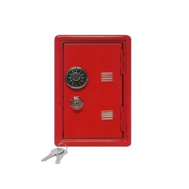 Imagem de Cofre Metal Chave Senha Cofrinho Infantil Adulto Portatil Porta Joias Dinheiro Documentos Mini Segredo