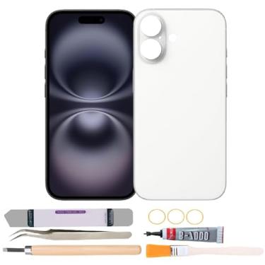 Imagem de Substituição da capa de vidro traseira traseira compatível com iPhone 16 (branca)