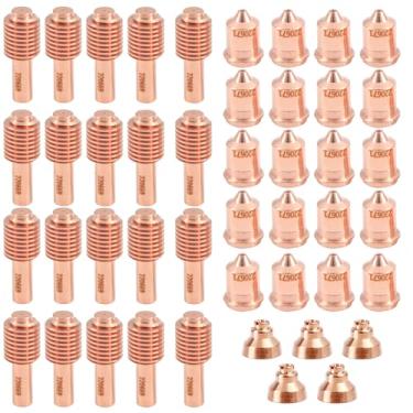 Imagem de WJXWJX 5 peças de proteção de plasma 220674 e 20 peças de eletrodo de plasma 220669 e 20 peças de bocal de plasma 220671 adequado para tocha de corte Hypertherm PMX 45